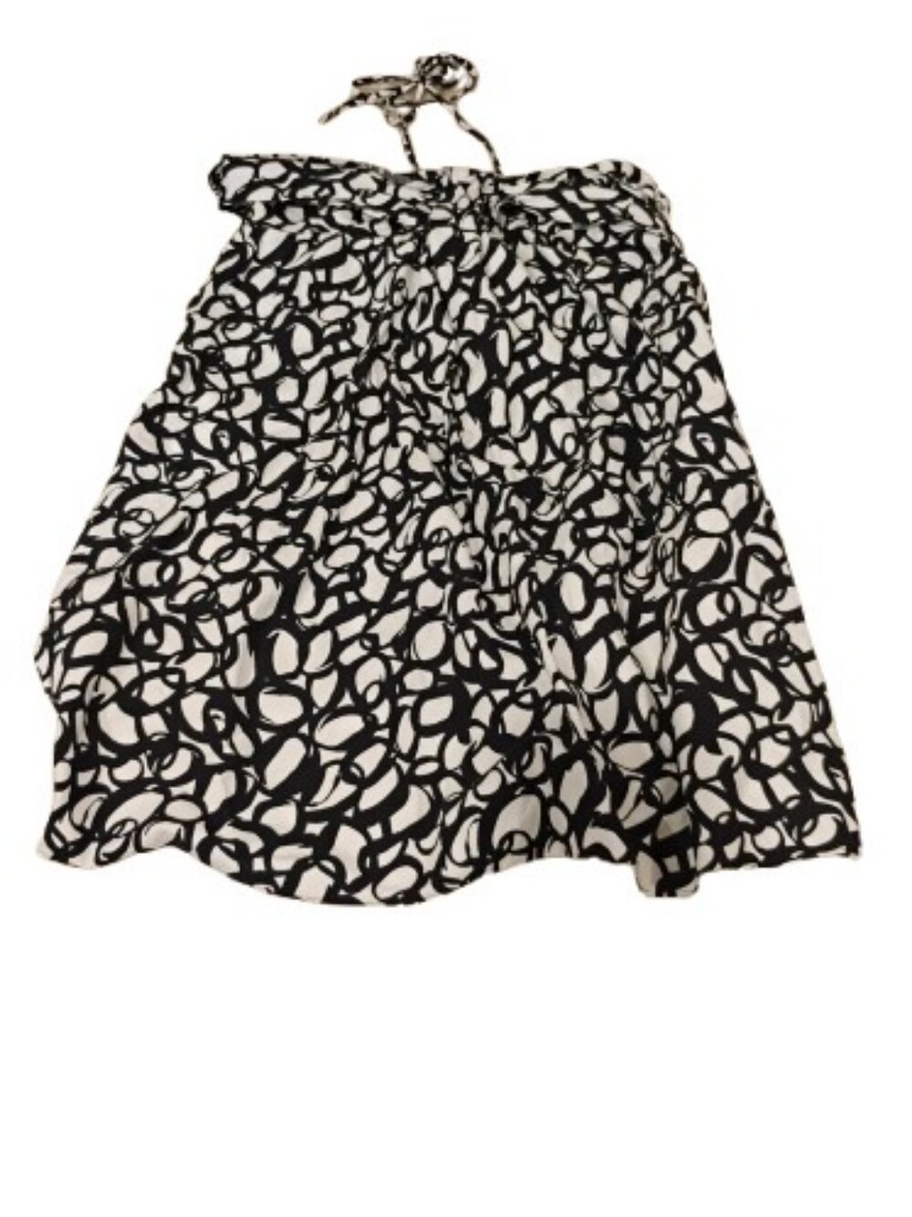 Club Monaco Womens Black White Print Bandeau Halter Mini Dress Sz 6